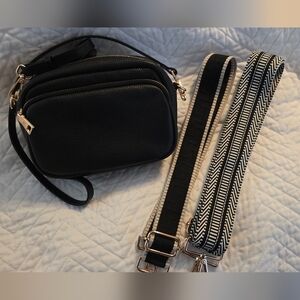 Pim Pom London Elegant Black Crossbody Bag